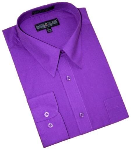 Cheap Mens Dress Shirt Purple Discounted Affordable Shirt  $35 - AlbertoNardoniStore