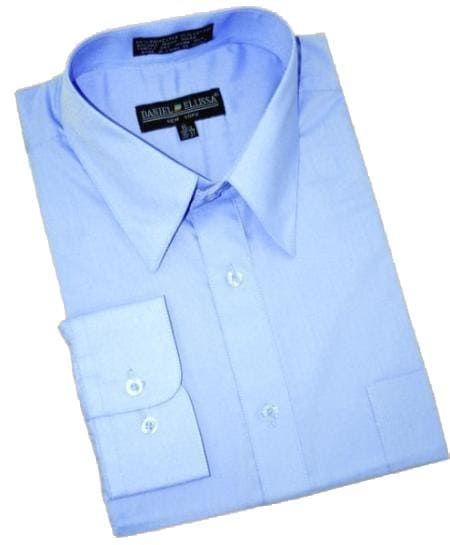 Cheap Mens Dress Shirt Light Blue ~ Sky Blue Discounted Affordable Shirt  $35 - AlbertoNardoniStore