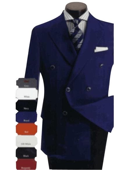 Men's Fashion Double Breasted Blazers Sport coat Velvet fabric - Slim Fitted