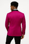 Mens Fuchsia Pink Satin Tuxedo Jacket with Black Peak Lapel â€“ Bold Slim Fit Formal Suit