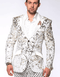 Mens White and Gold Reversible Sequin Prom Wedding Blazer