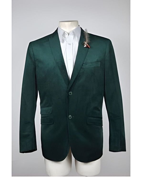 Mens Green Blazer Velvet Blazer Mens 2 Button Velvet Hunter ~ Olive Green Sportcoat Jacket