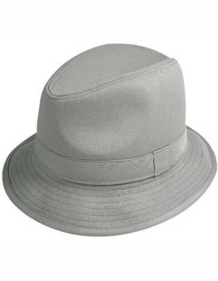 Men's grey soft felt bucket hat. Rounded crown, wide flat brim, smooth texture. Light grey, no patterns. Subtle seam connecting crown and brim.
