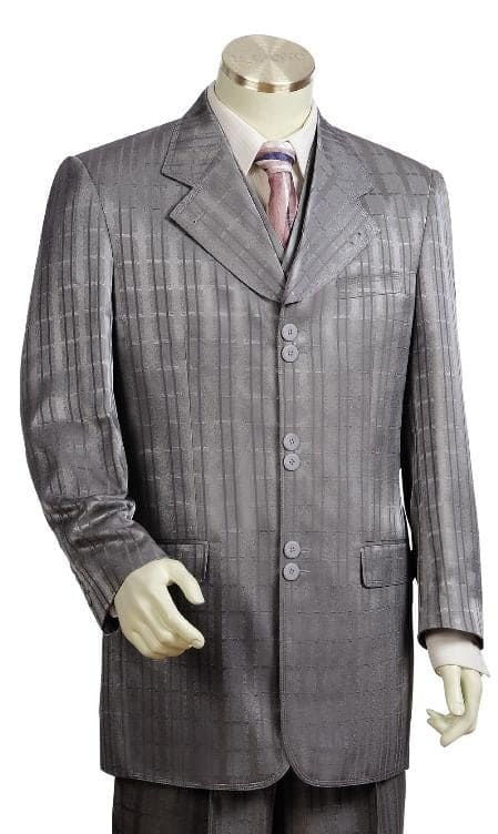 Mens Zoot Suit - Zuit Suit - Gray Suit - Wedding  Dual Side Vents Zoot Suit