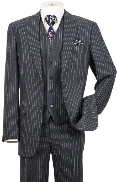 Mens Grey Pinstripe Suit - Gray Pinstripe Suit