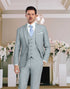 Western Suit - Trajes Para Hombres - Cowboy Formal Attire - Trajes De Novio - Matching Top Collar Light Grey Suit