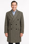 Mens Long Herringbone Wool Overcoat â€“ Classic Double-Breasted Winter Topcoat
