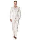 Mens Cheap White Suit Modern Fit Linen Wedding Suit White