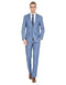 Mens Modern Fit Plaid Suit Blue