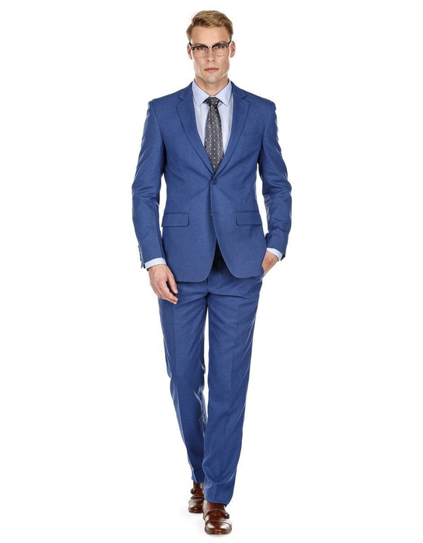 Mens Cheap Blue Suit Mens Modern Fit Summer Wedding Suit Indigo Blue