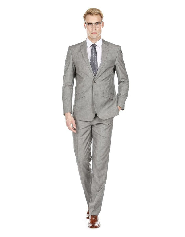 Mens Cheap Grey Suit Mens Modern Fit Textured Suit Light Grey