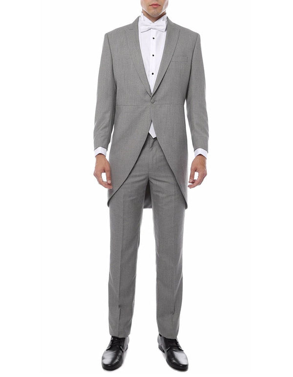 Mens Traditional Wedding Morning Prom Jacket / Tuxedo in Light Grey