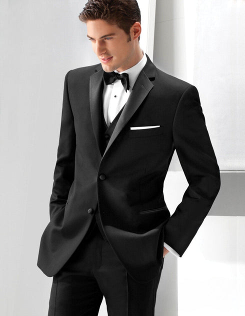 Western Suit - Trajes Para Hombres - Cowboy Formal Attire - Trajes De Novio Notch Lapels - Black