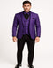 Mens Purple Paisley Tuxedo â€“ 3 Piece Suit with Bow Tie and Black Pants | Wedding & Prom Outfit - Slim Fitted