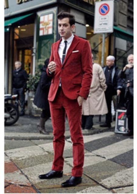 Men's Red Velvet Fabric Suit 2 Button Style + Jacket Sport Coat + Pants