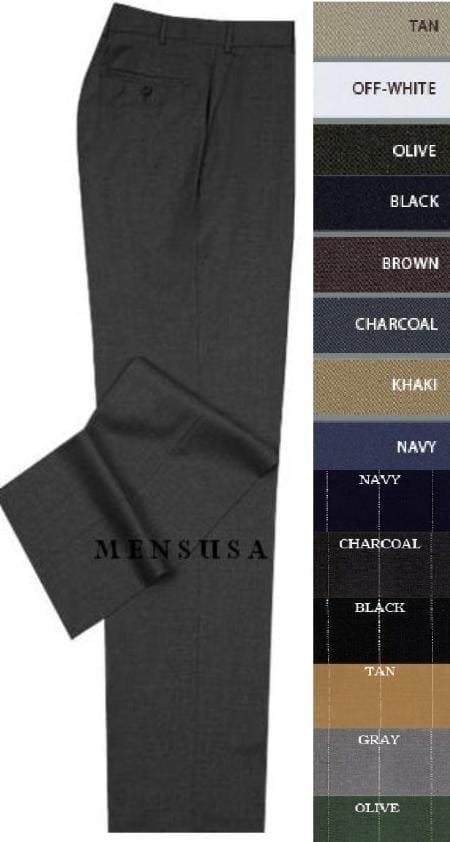 Mens 56 Pleated Dress Pants Mizzani Pleated Super 120'S - AlbertoNardoniStore