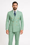 Mens Sage Green Double-Breasted Suit with Gold Buttons – Formal Slim Fit 2-Piece Pistachio Color