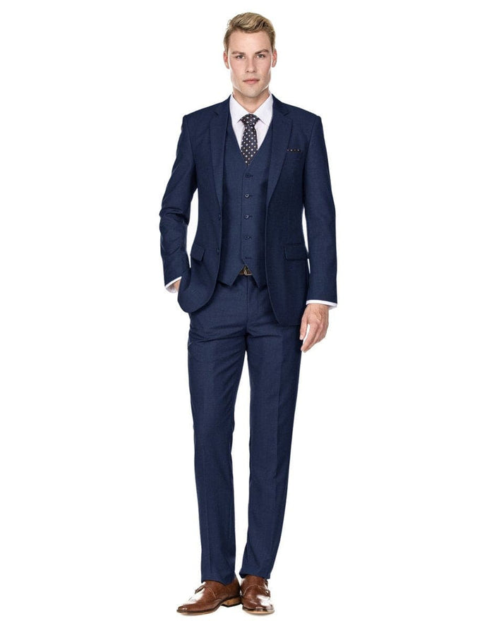 3 piece Suit - Navy Blue   Three PieceÂ SuitÂ - Mens Savvy Slim Vested Suit Navy Blue