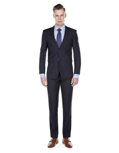 Mens Cheap Blue Suit Mens Skinny Slim Suit Navy Blue