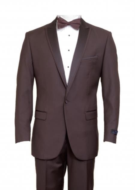 Dark Brown Tuxedo - Brown Wedding Suit - AlbertoNardoniStore