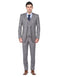 Mens Smart Slim Vested Suit Light Grey