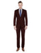 Mens Slim Modern Suit Burgundy