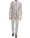 Mens Smart Slim Vested Suit Light Grey