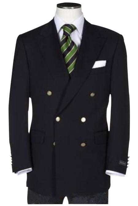 Quality Solid Black Double Breasted Suit Blazer With Best Cut & Fabric Men's