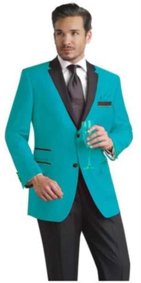 Mens Turquoise Blazer - Turquoise Suit Jacket