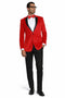 Holiday Suit - Christmas Suit - Christmas Blazer Men's Red Velvet Fabric Black Lapeled Tuxedo Discounted Cheap Priced Velour Blazer Jacket For Men Sportcoat Jacket On Sale - Red Tuxedo