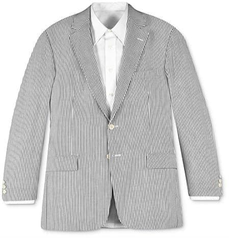 Mens White With Black Pinstripe Suit