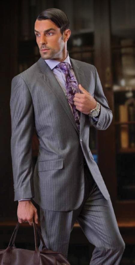 Gray Slim Fit Suit - AlbertoNardoniStore