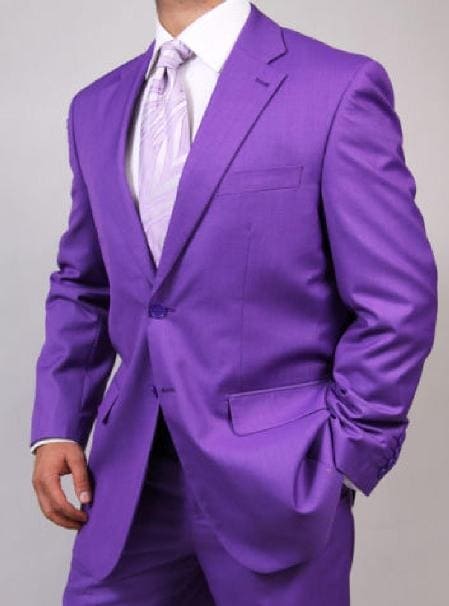 Lavender Suit Men's Two Button Light Purple ~ Dark Lavender Suit