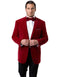 Mens 2 Button Velvet Blazer  Red