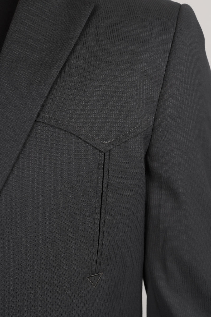 Mens Black Western Sport Coat w/ Elbow Patch - Charcoal