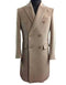 Mens Overcoat -Mens Long Wool Topcoats- Topcoat For Men-Mens Double breasted Overcoat - "Light Brown" Double breasted Coat