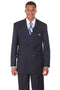 Mens Double Breasted Ton on Ton Stripe Suit in Navy
