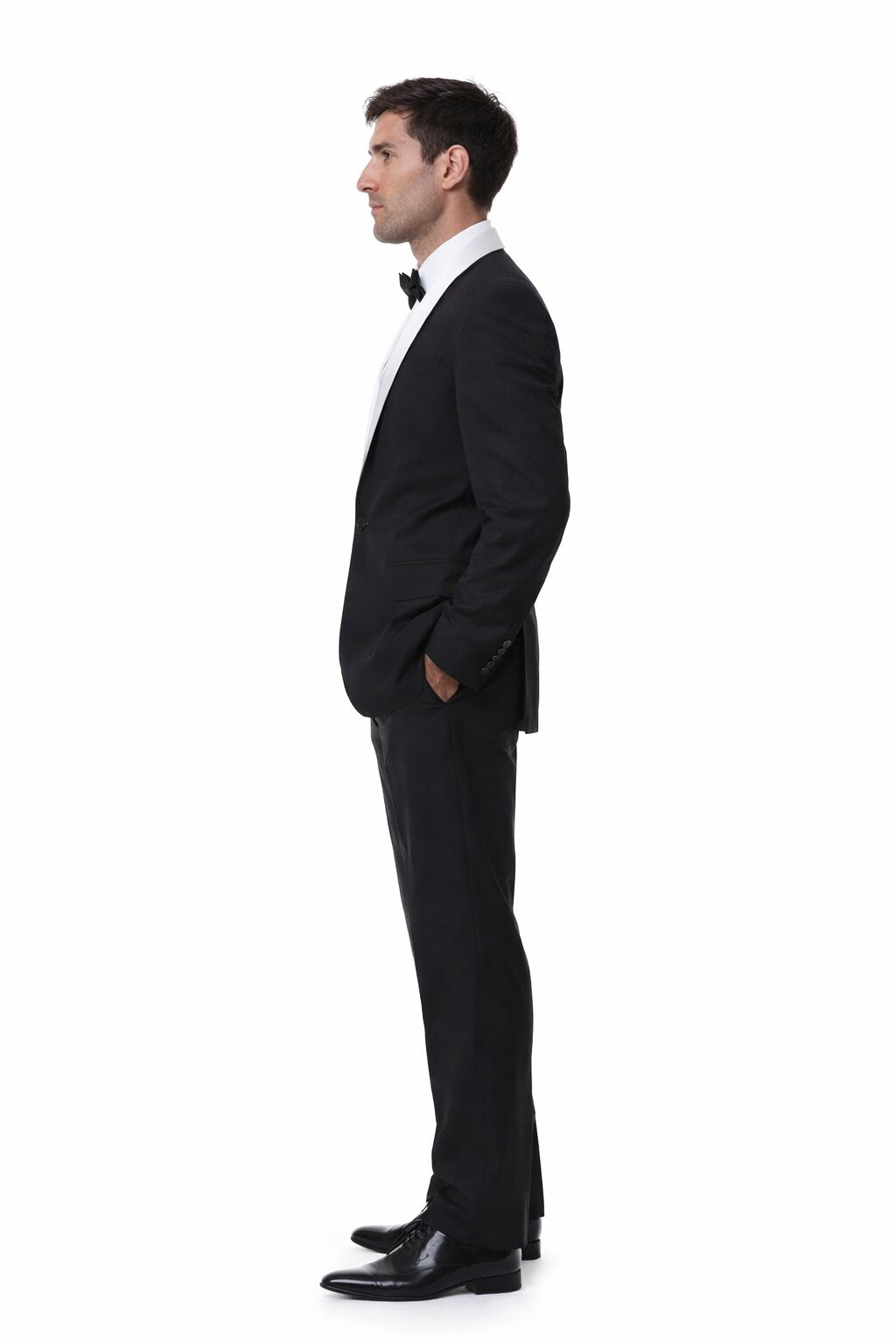 Mens Black and White Prom Suit - Black and White Wedding Groom Suit