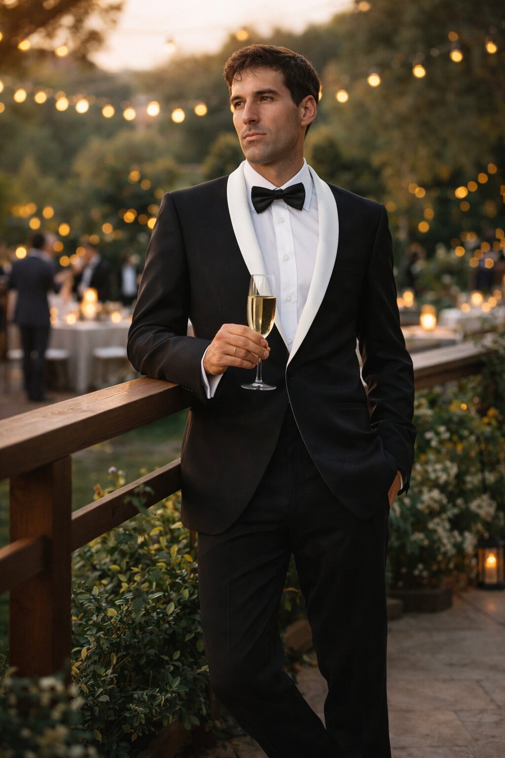 Mens Black and White Prom Suit - Black and White Wedding Groom Suit