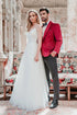 Velvet Blazer - Mens Blazer - Dinner Jacket "Venice" Ruby Red Velvet Dinner Jacket - Separates