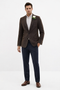 Mens Blazer Tweed Blazer Herringbone Wool Blazer - Z-Dark Brown