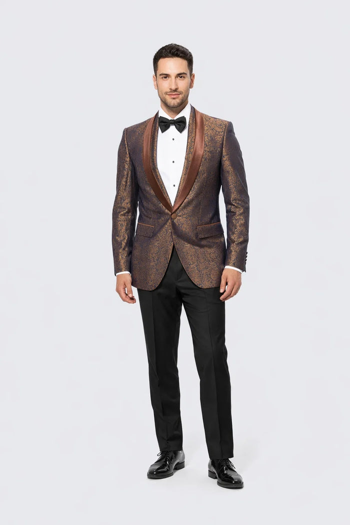 Mens Brown Paisley Tuxedo