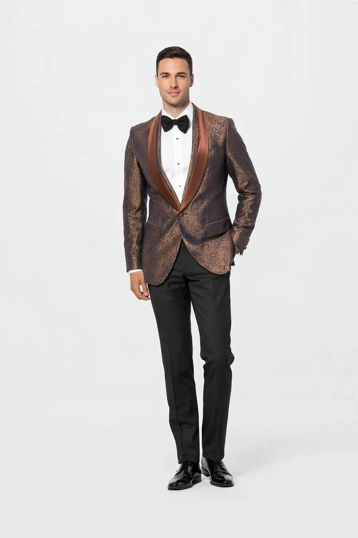 Mens Brown Paisley Tuxedo