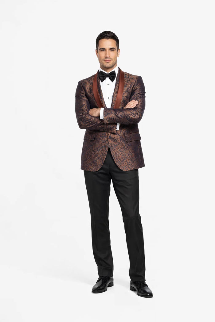 Mens Brown Paisley Tuxedo