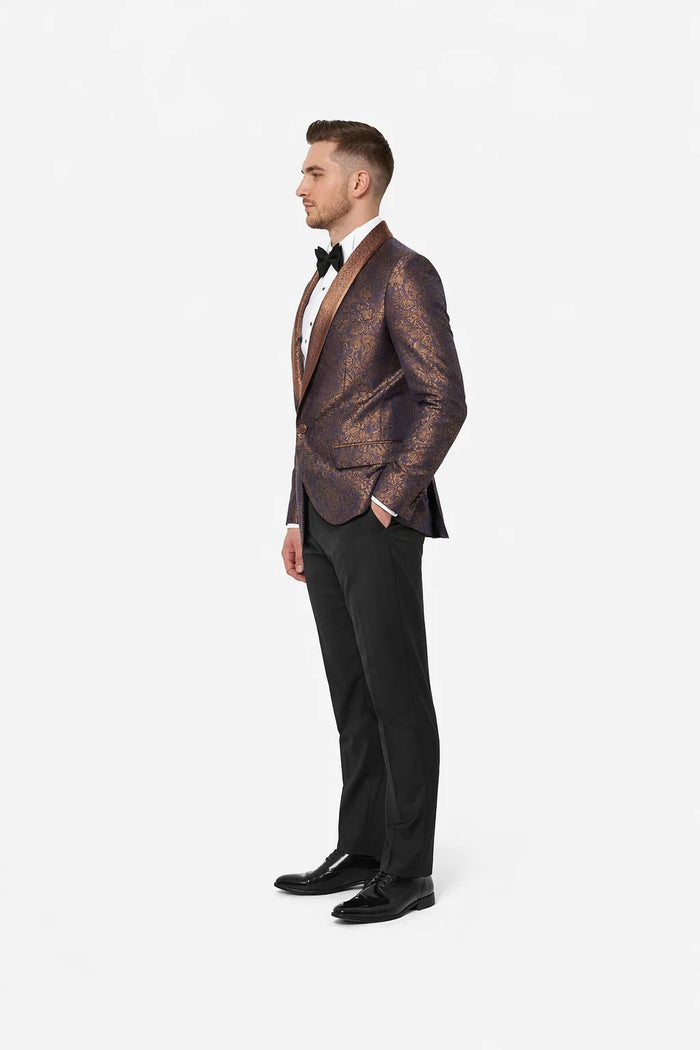 Mens Brown Paisley Tuxedo