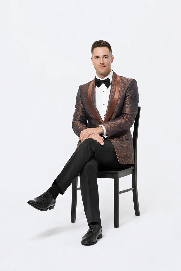 Mens Brown Paisley Tuxedo