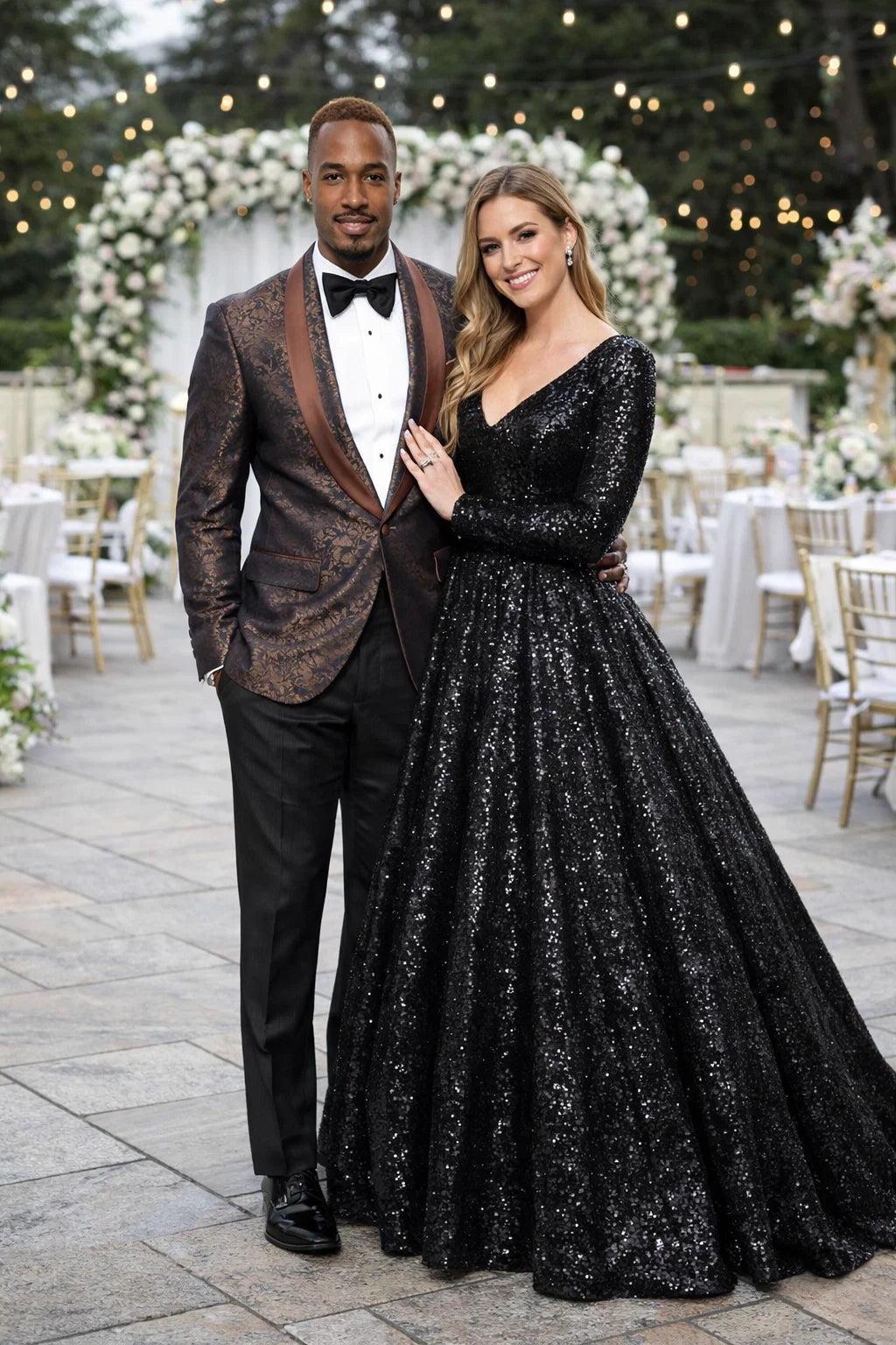 Mens Brown Paisley Tuxedo
