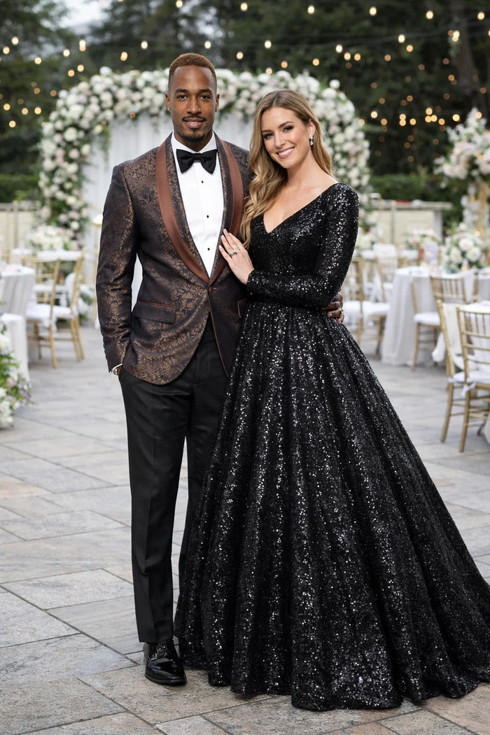 Mens Brown Paisley Tuxedo