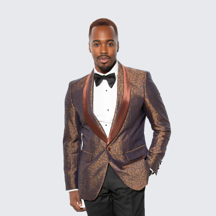 Mens Brown Paisley Tuxedo