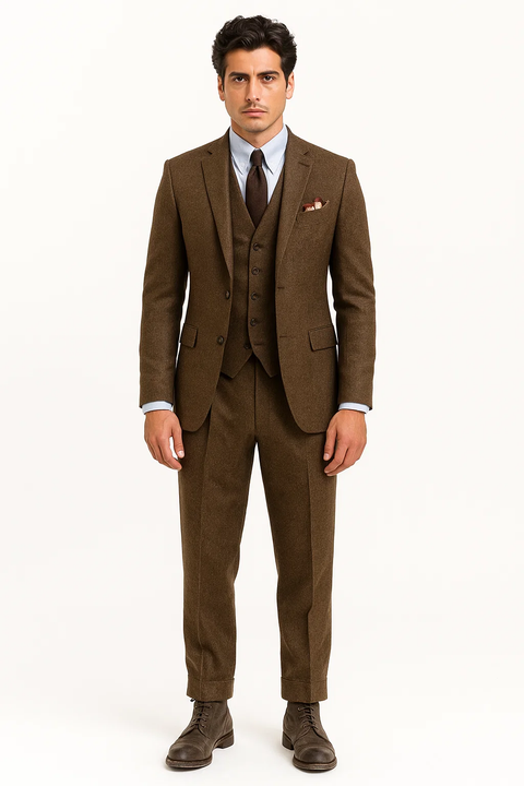 Mens Brown Wedding Suit